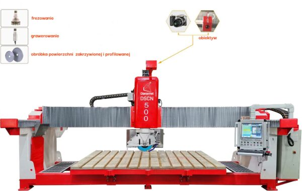 5 tengelyes CNC kő körfűrész, monoblokk hídfűrész DSCN 500A5 - Image 8